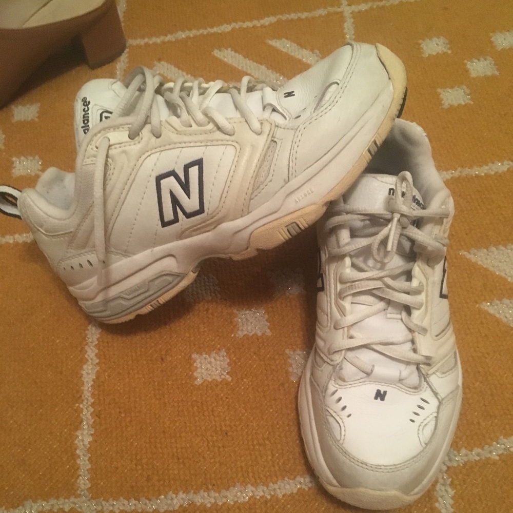 New balance white grandpa/dad shoes